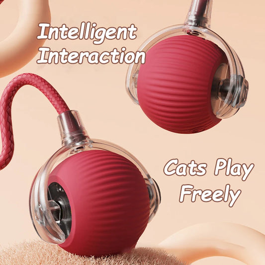 Automatic Rolling Interactive Cat Toy with Tail